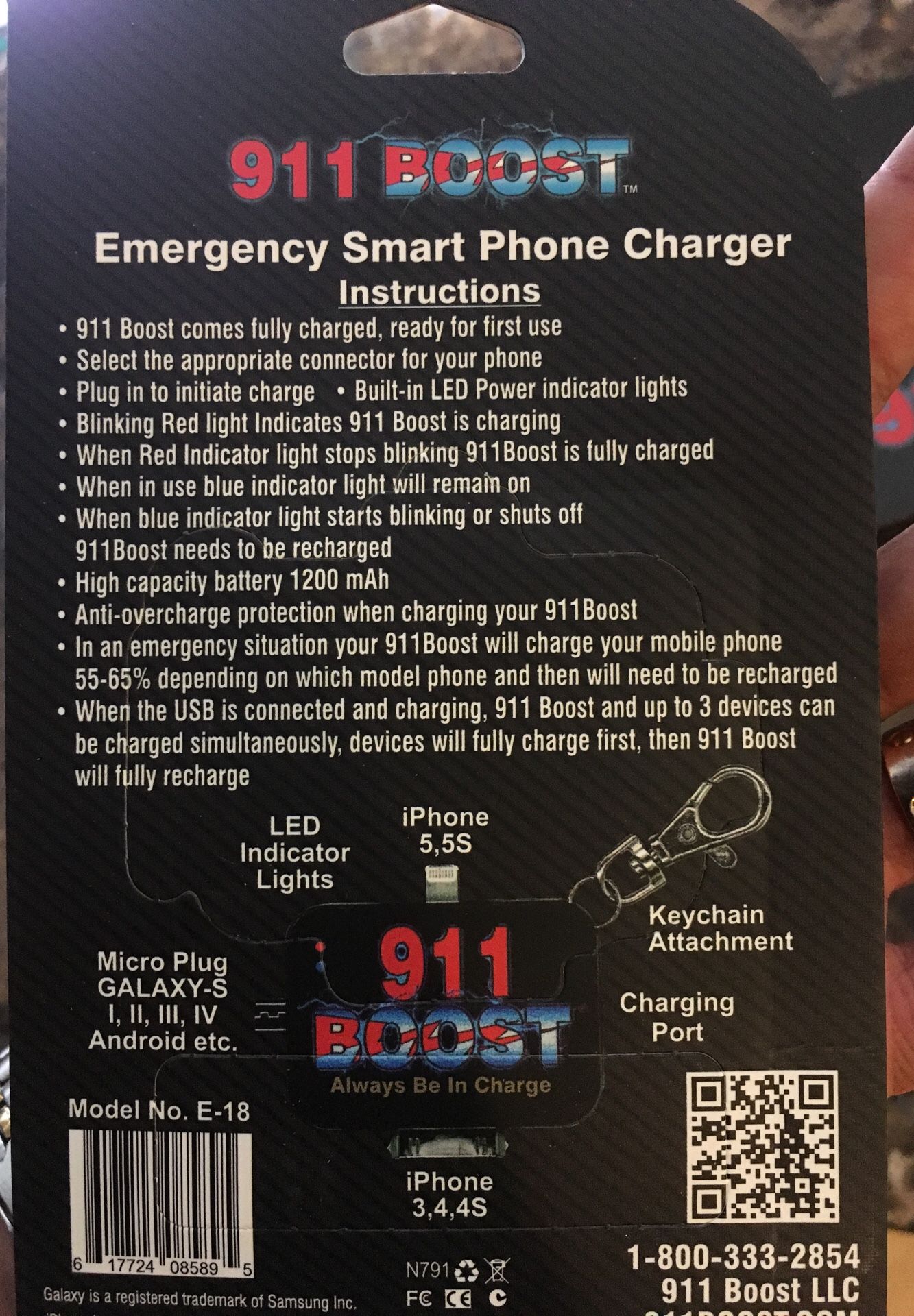 911 boost Emergency smart phone charger