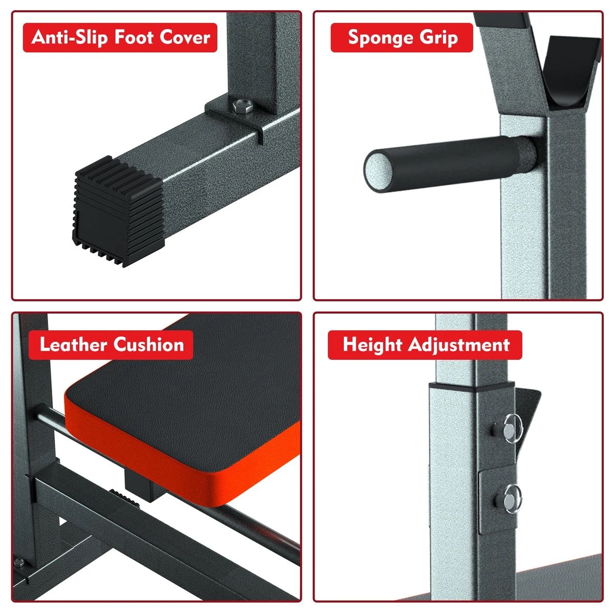 Adjustable Folding Weight Bench Press Rack