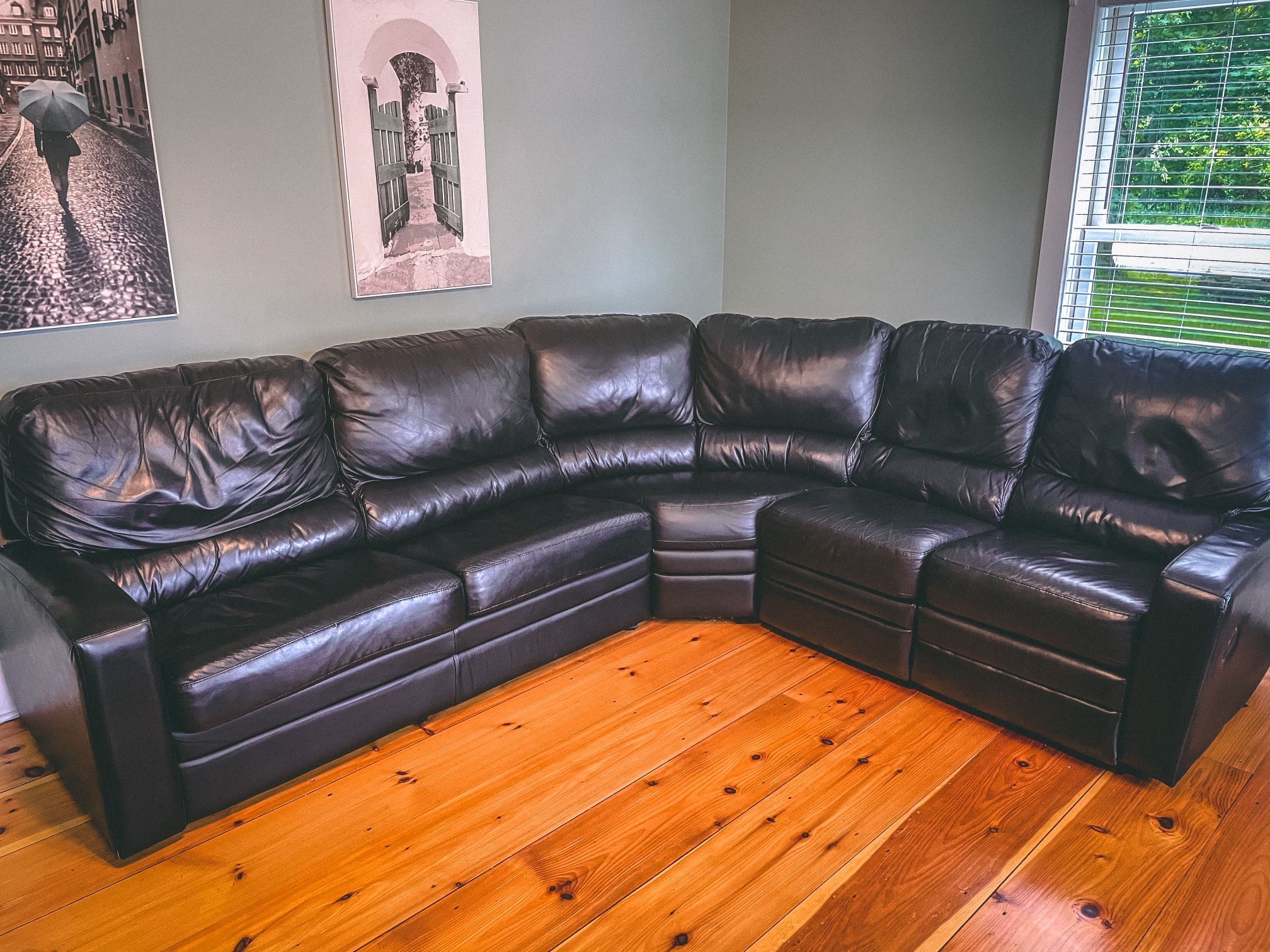 Large Black Adjustable Sectional