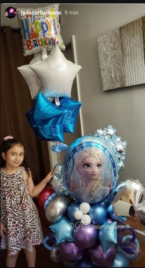 FROZEM Balloons For Birthday, Arreglo De Globos Para Cumpleaños
