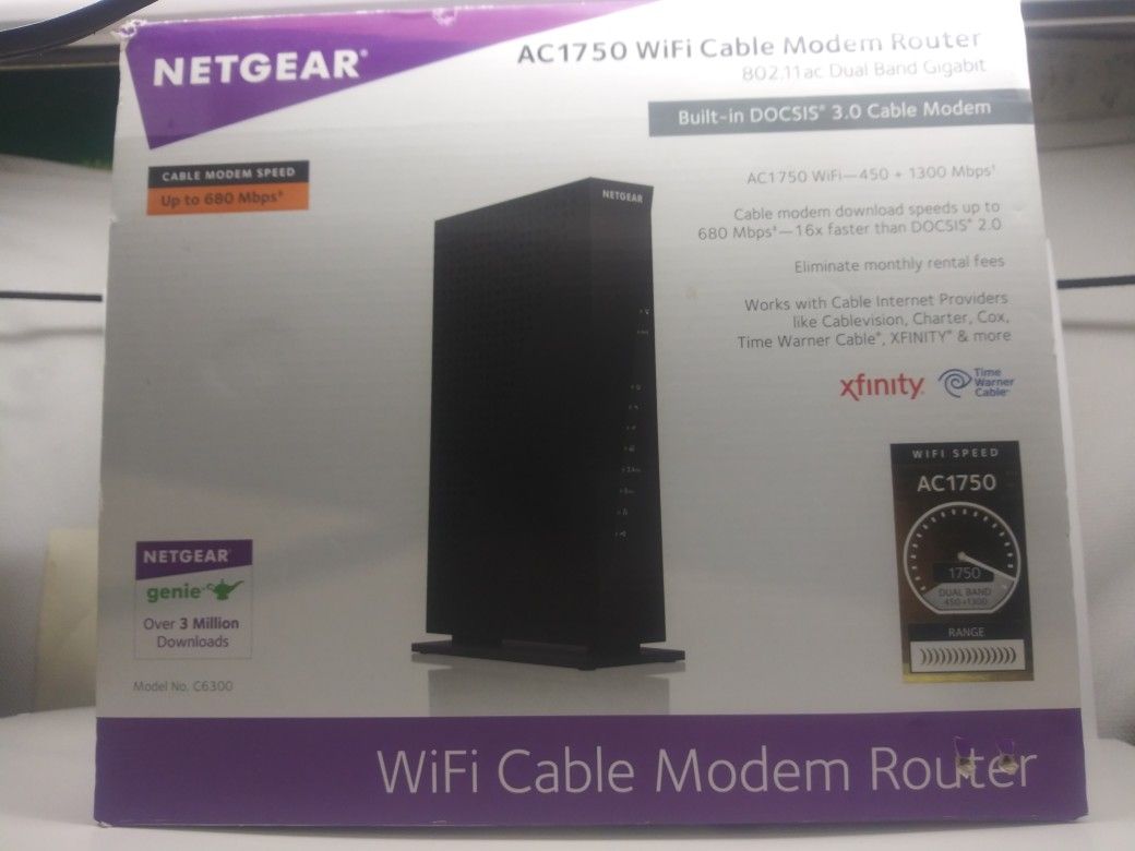 Netgear AC1750 wifi cable modem router