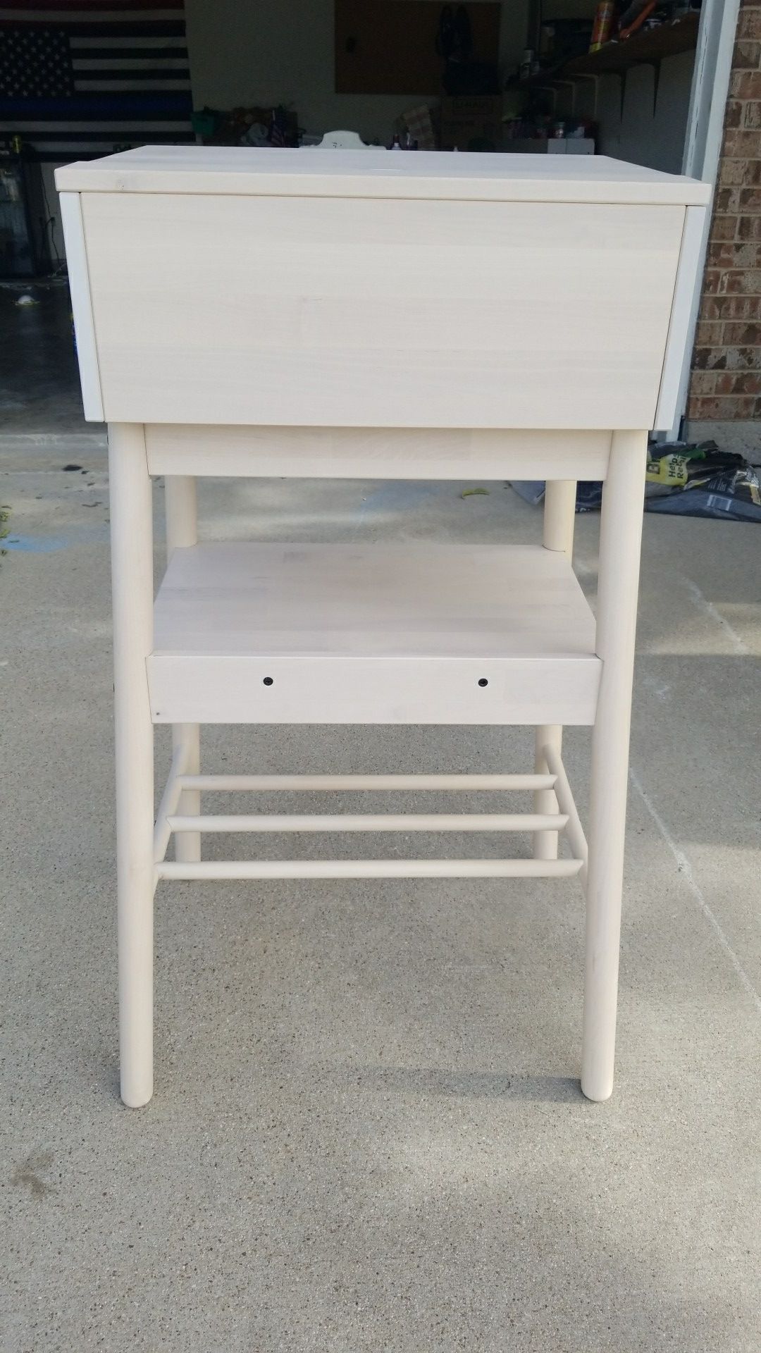 Wood Bar Height Mail Organizer or Minimalist Desk. Ikea Knotten Desk