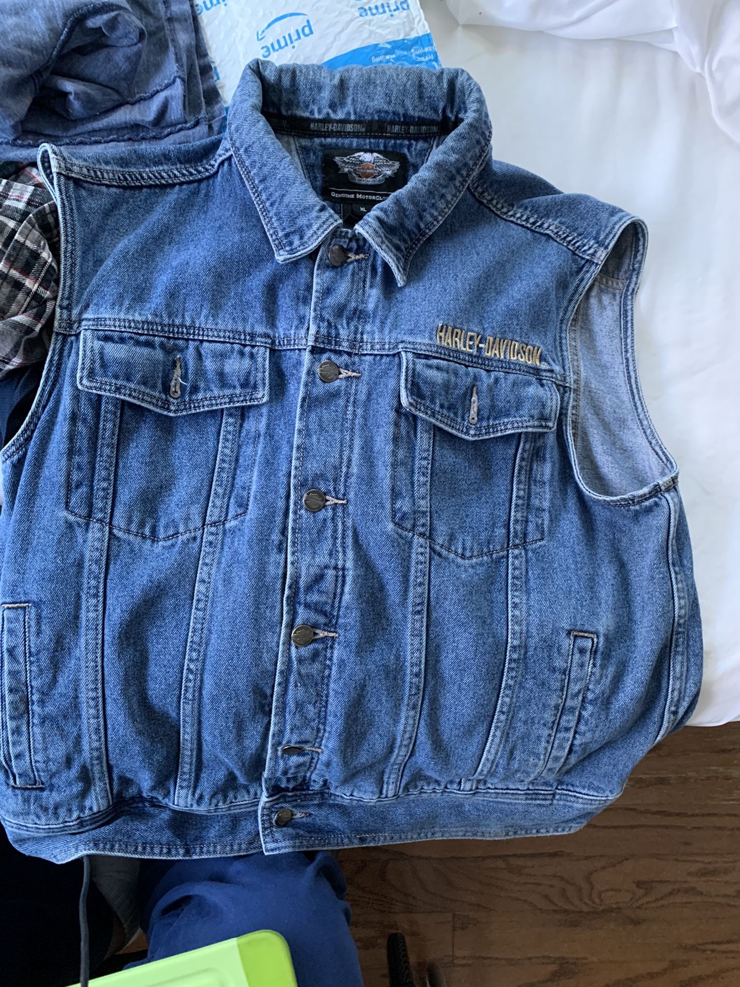 Mens Harley Davidson Denim Vest XL