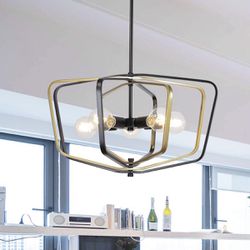 5 Light VINLUZ Farmhouse Pendant Lighting w Golden Metal &Clear Glass Kitchen Light Fixtures Thumbnail