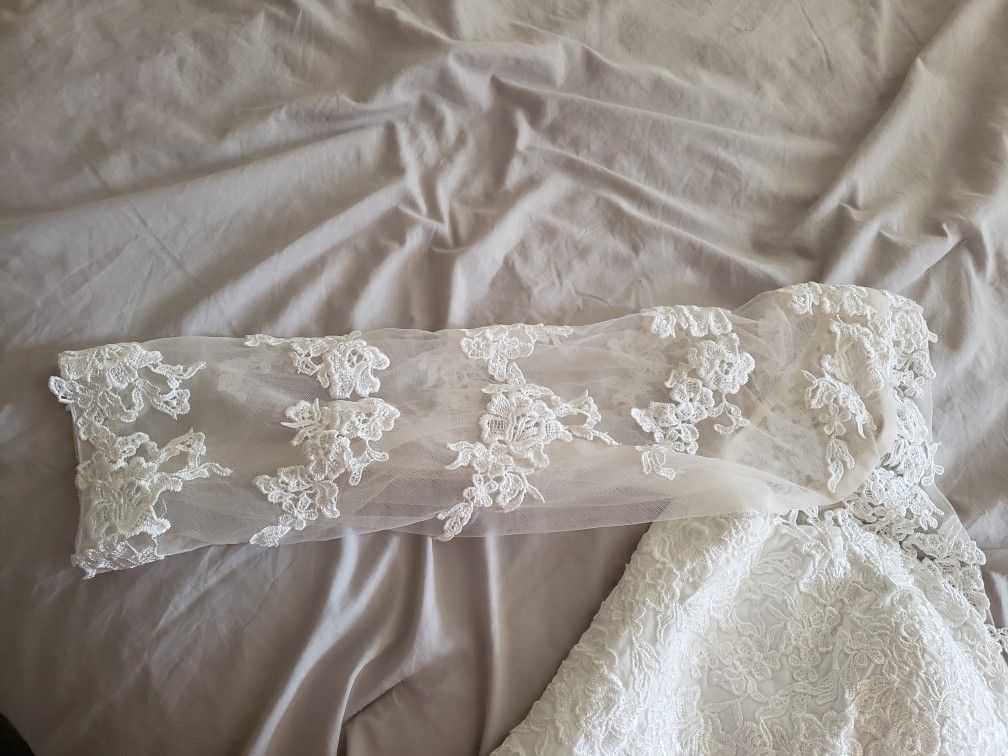 White Wedding Dress Bridal Gown- Size 16