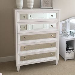 Z Gallerie 5 Drawer Mirrored Dresser Chest Pottery Barn Crate And Barrel RH Thumbnail