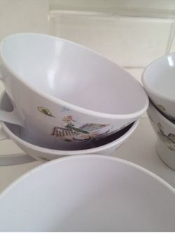 Vintage Noritake Melamine Cups And Creamer Vintage Bird Design Thumbnail