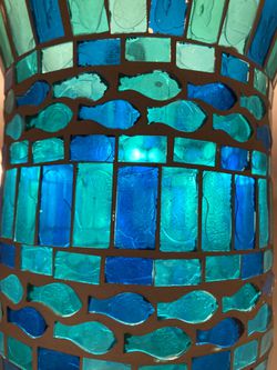 Beautiful blue stained glass vase Thumbnail