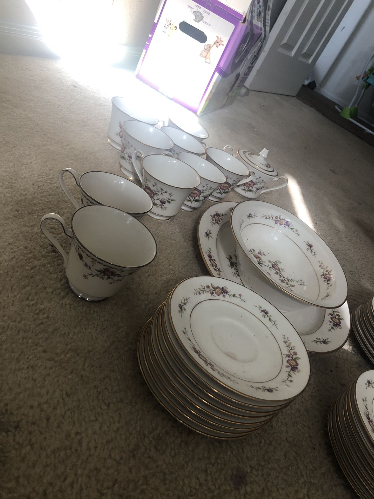China tea set, noritake ivory china, Asian song