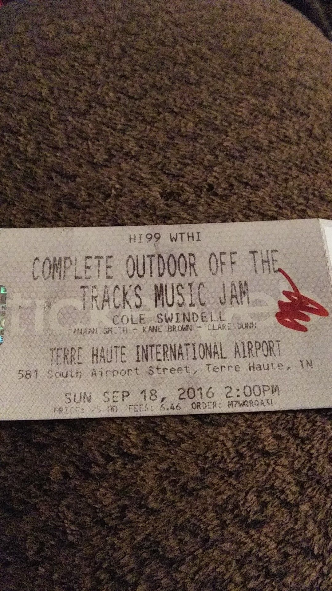 claire dunn concert autographed ticket