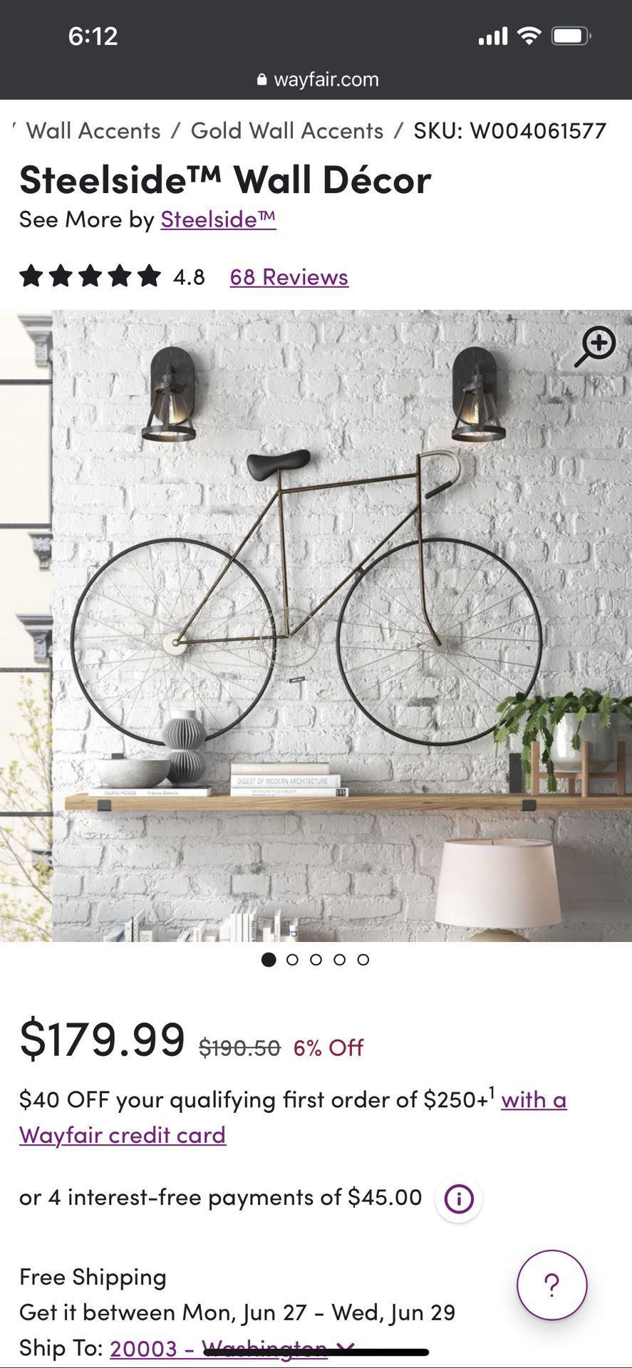 Wall Mount Decor Metal Bicycles (2)
