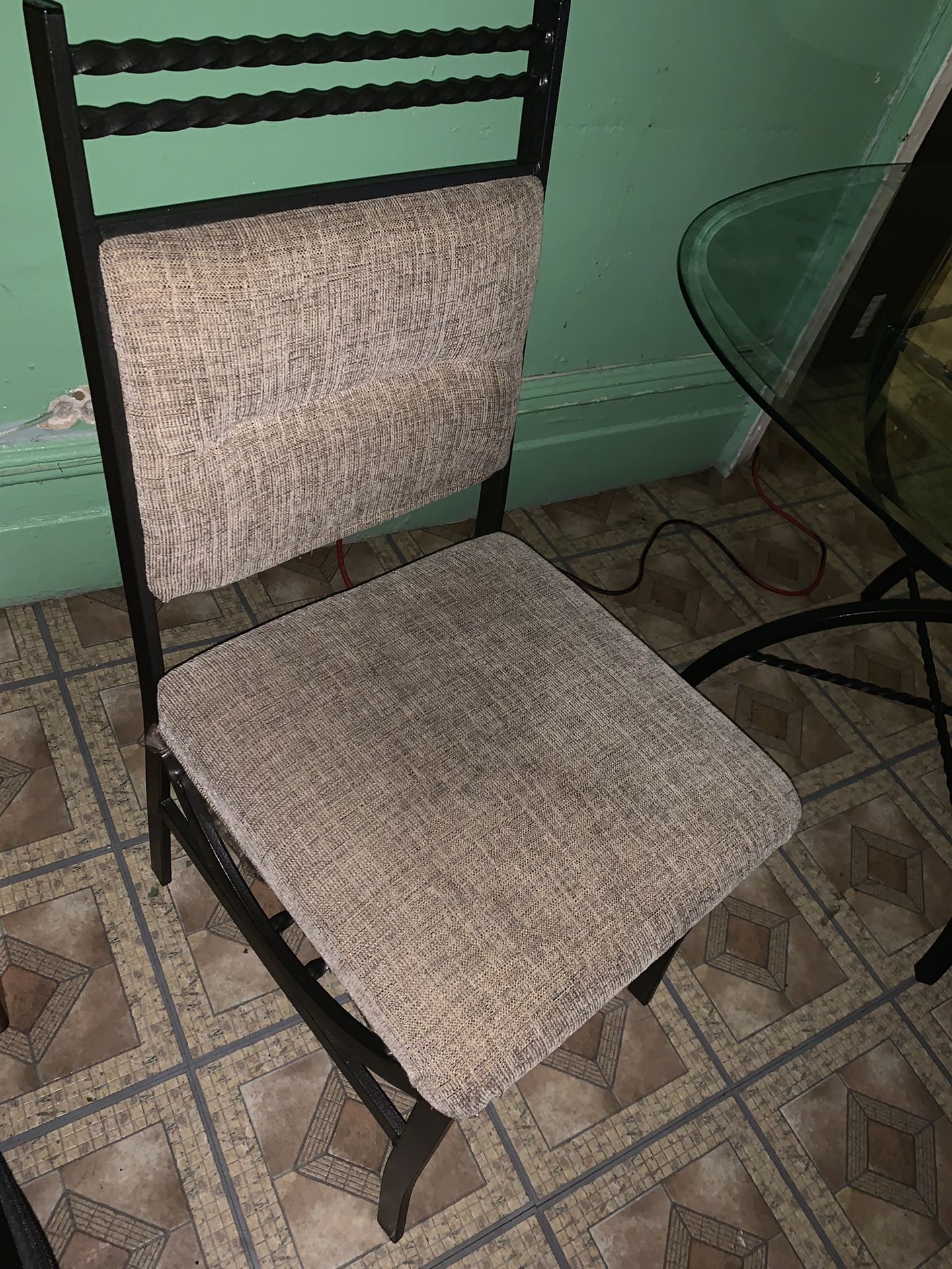 4 chairs plus glass Table