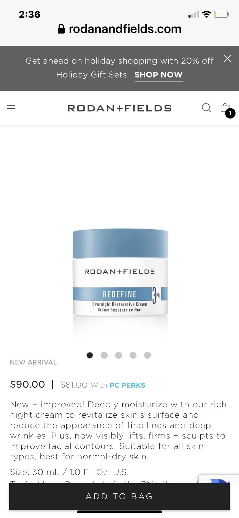 Two Rodan and Fields Overnight Creams