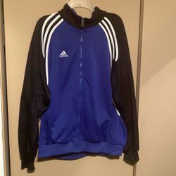 Adidas Blue Lightweight Track Jacket - Large Thumbnail