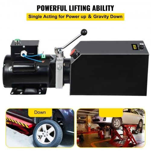 14l Car Lift Hydraulic Power Unit Pack 220v 60hz 1ph 2950 Psi Auto Repair 3.5gal