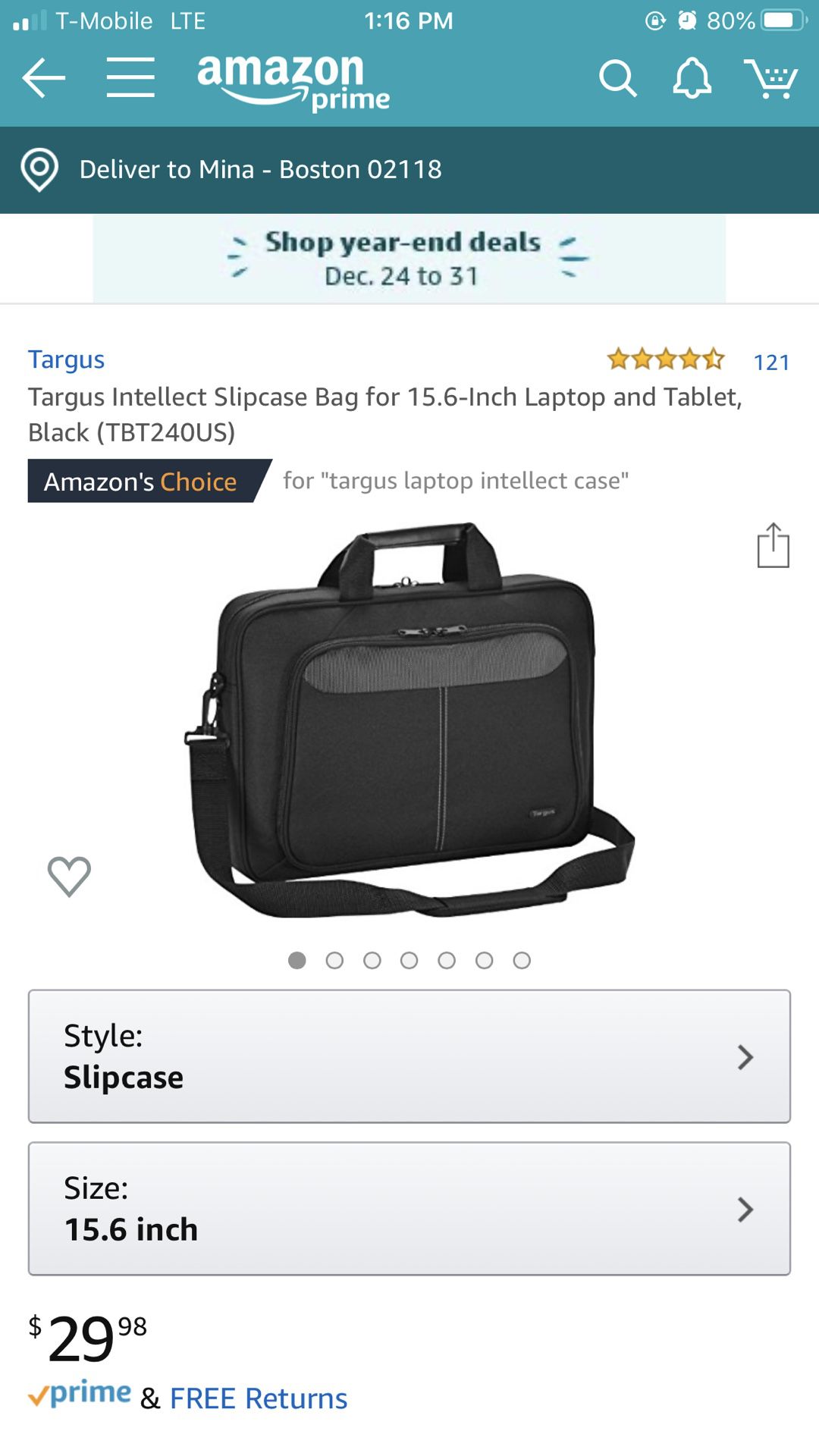 Targus 15.6 inch Slim Laptop Case