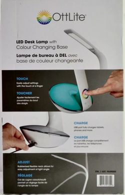 OttLite LED Desk Lamp with Colour Changing Base (White) Thumbnail