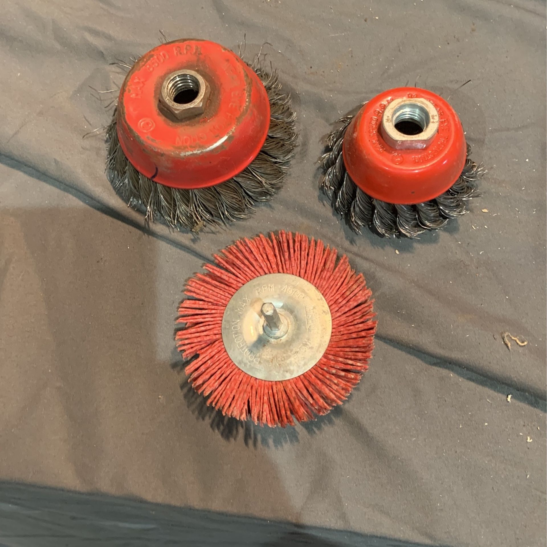3 Wire Wheels For Drill Or Grinder