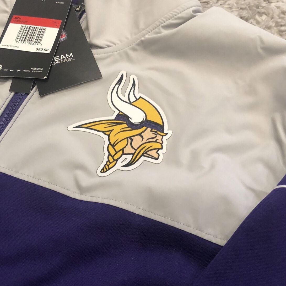 Nike Minnesota Vikings NFL Full Zip Jacket Men’s Size Large $90