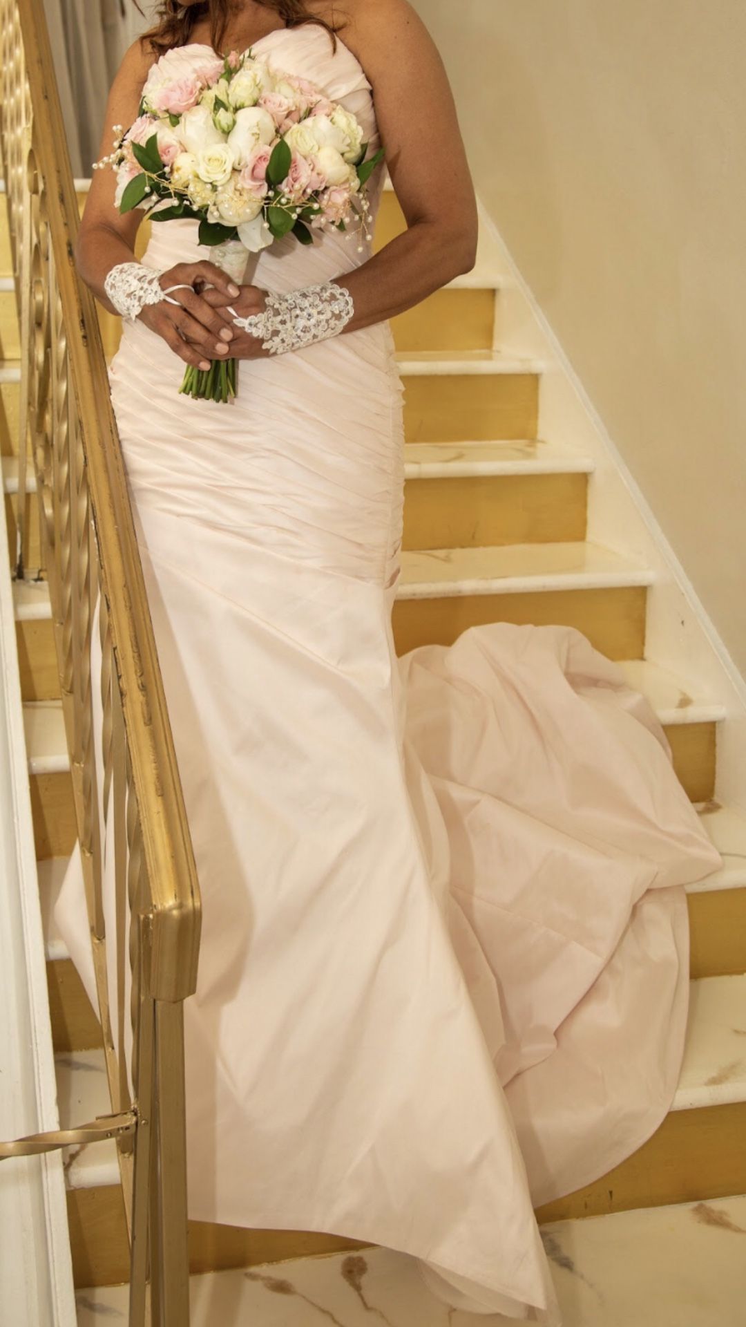 Maggie Sottero Blush Strapless Gown Size 6