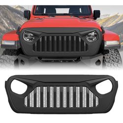 American 4wheel Matte Black Gladiator Vader Grill Front Cover for Jeep Wrangler 2018 2019 2020 JL JLU & Unlimited Rubicon Sahara Sports, ABS Thumbnail