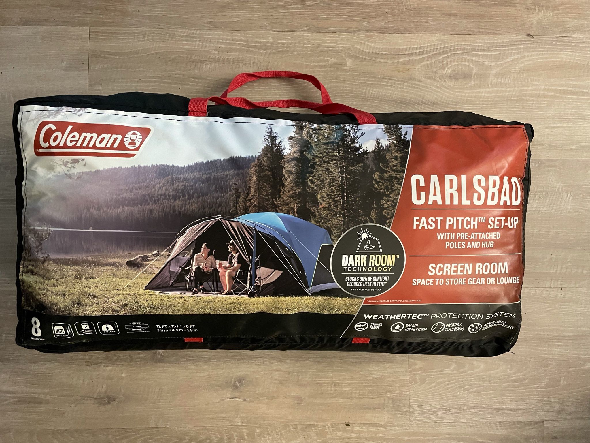 Coleman 6-Person Carlsbad Dark Room Dome Camping Tent with Screen Room