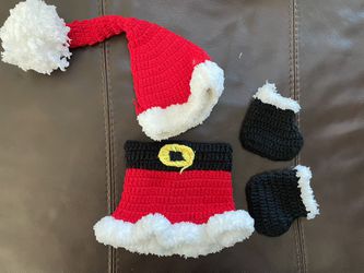 Baby Santa Outfit (Skirt, Hat And Shoes)  Thumbnail