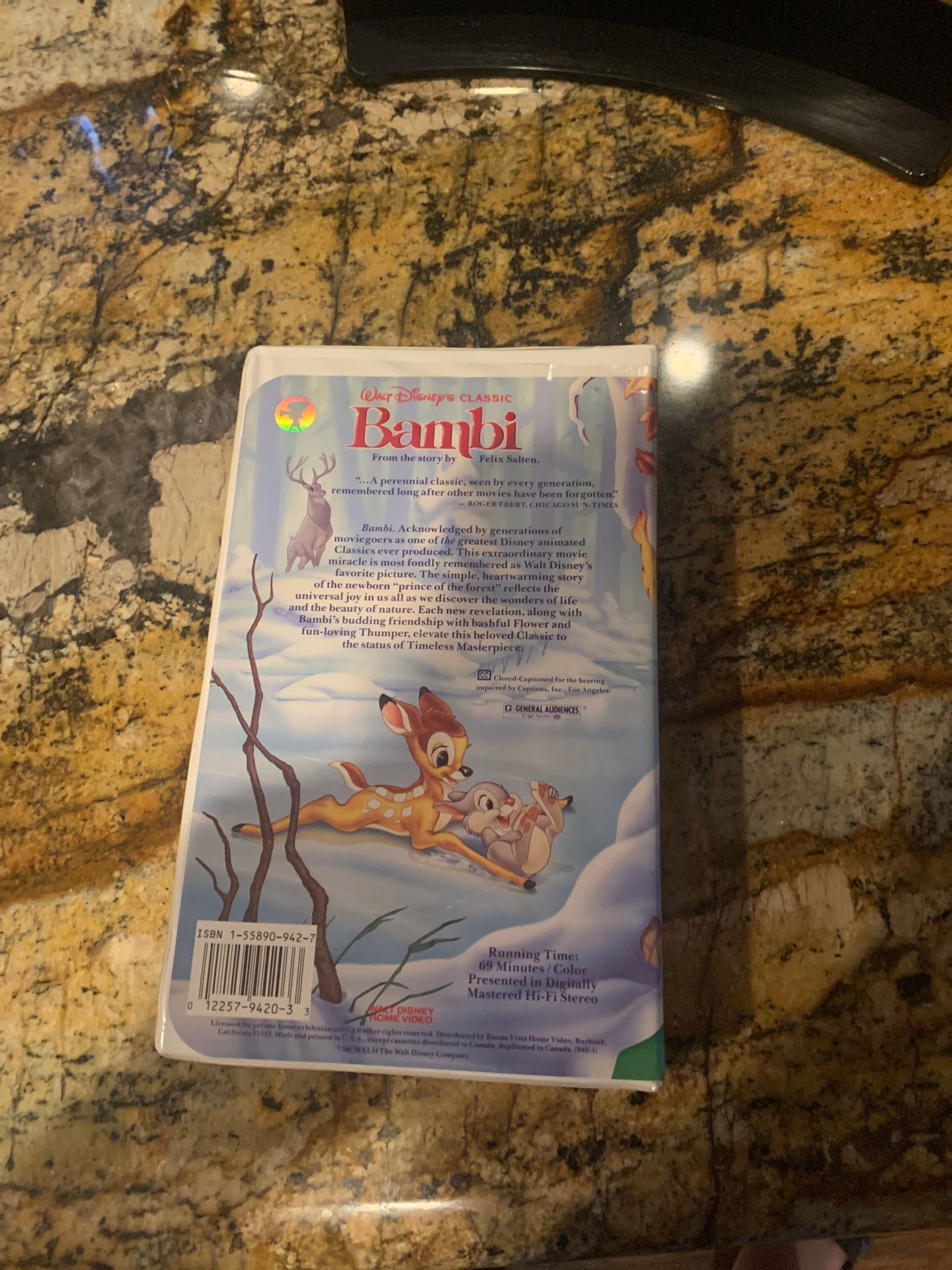 Disney Bambi black diamond Vhs tape mint condition everything inside rare 942-1 collectible very rare