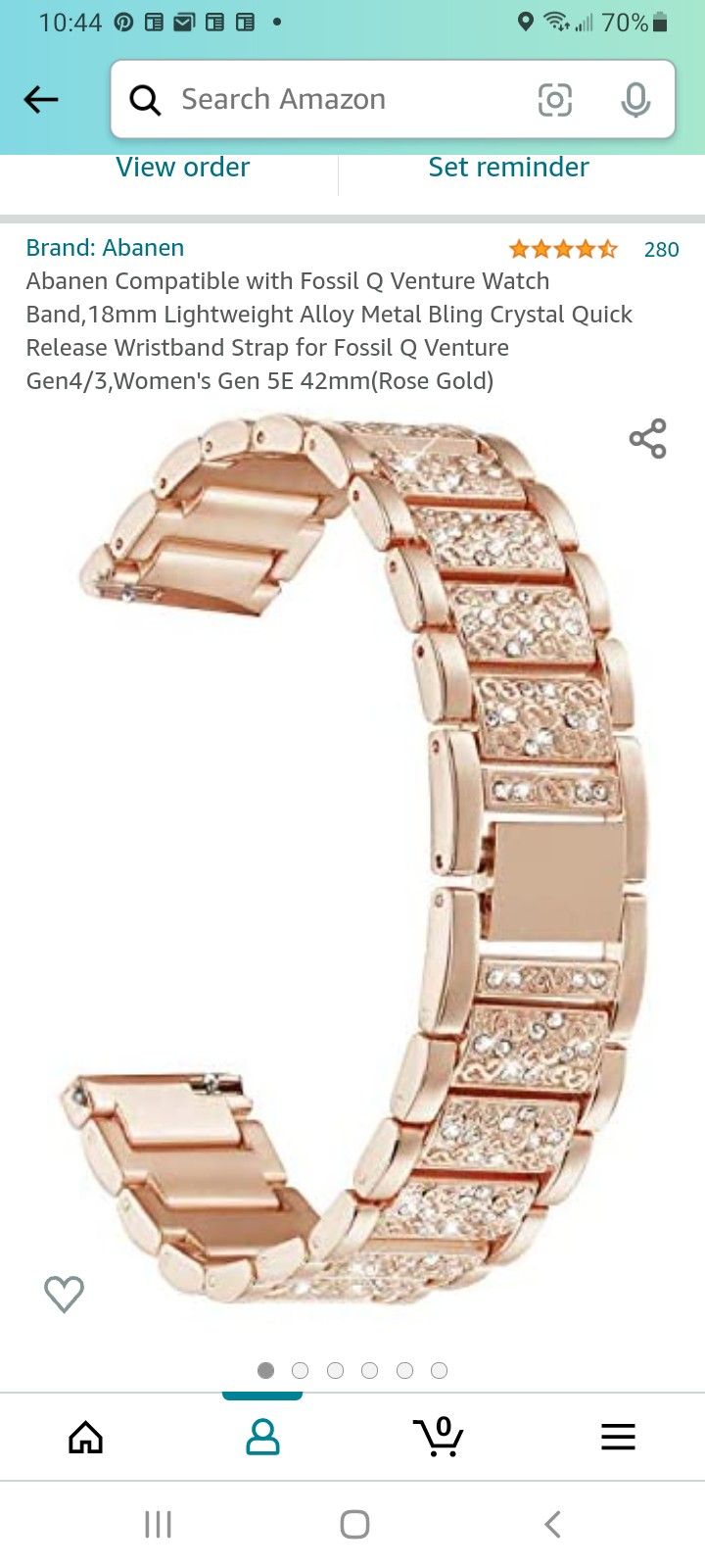 Abanen wristband light weight alloy rose gold color