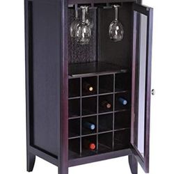 16 bottle Wine Bottle and Glass Holder Closed Cabinet Thumbnail