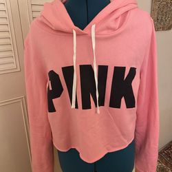 Pink Cropped Hoodie From Victoria’s Secret PINK, Size Medium Thumbnail