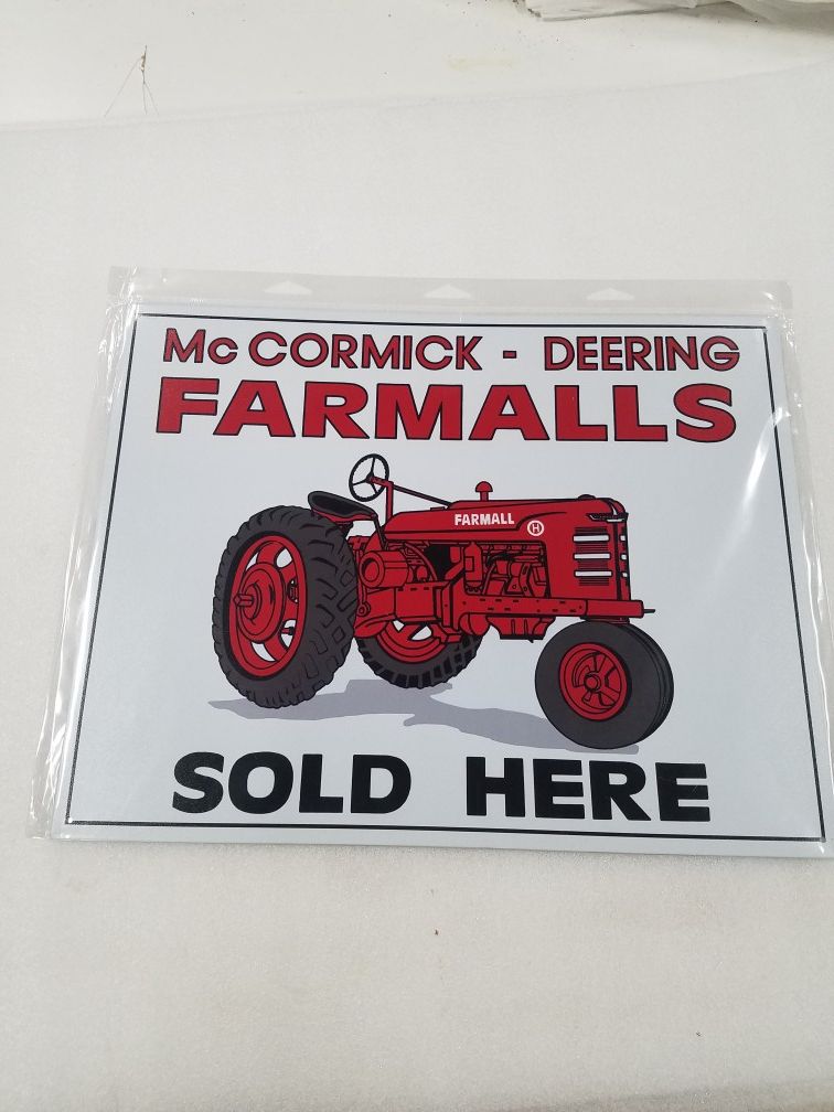 Farmall farm tractor sold here metal sign