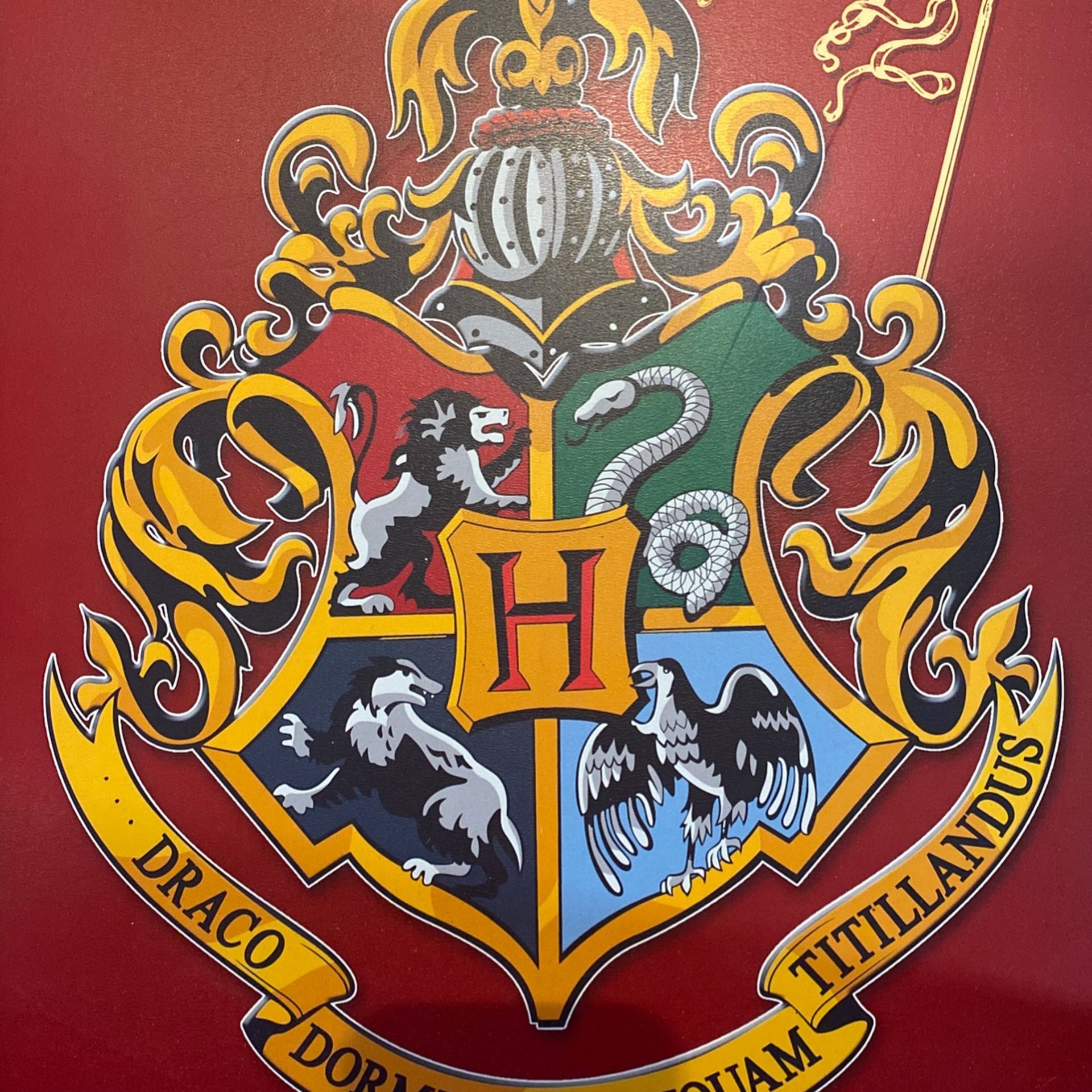 Harry Potter Hogwarts Crest Wooden Wall Sign
