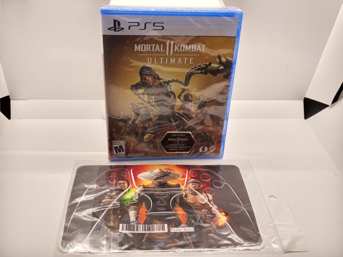 Mortal Kombat 11 Ultimate For PS5 with Mortal Kombat PlayStation 5 Controller Skin Cover - Brand New Sealed