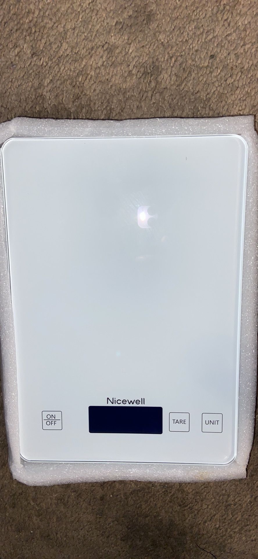 Nicewell Food Scale, 22lb Digital Kitchen White Scale Weight Grams and oz for Cooking Baking, 1g/0.1oz Precise Graduation,Tempered Glass Scale