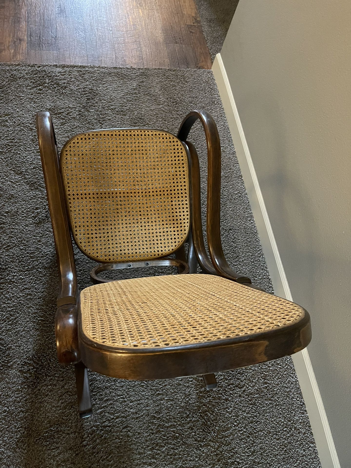 Antique Cane Style Rocking Chair 