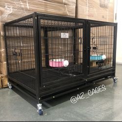 Brand New 42” Heavy Duty Dog Pet Double door Kennel Crate Cage 🐕‍🦺🐩🐶 please see dimensions in second picture 🇺🇸  Thumbnail