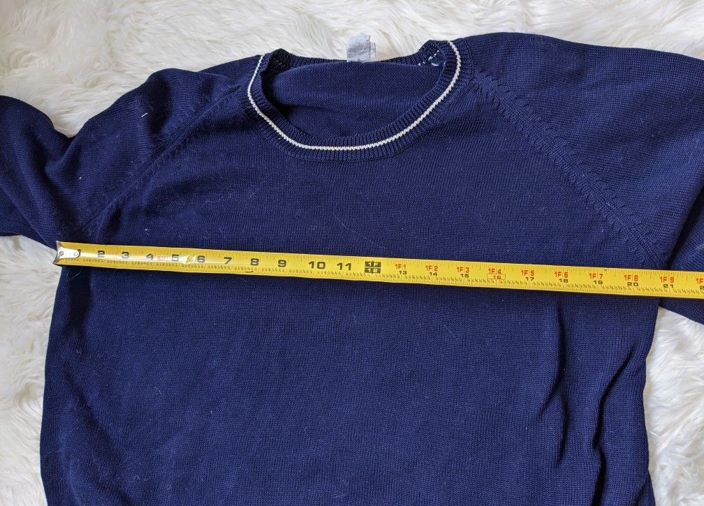 Vintage Pull Over Blue Long Sleeved Cardigan Size L