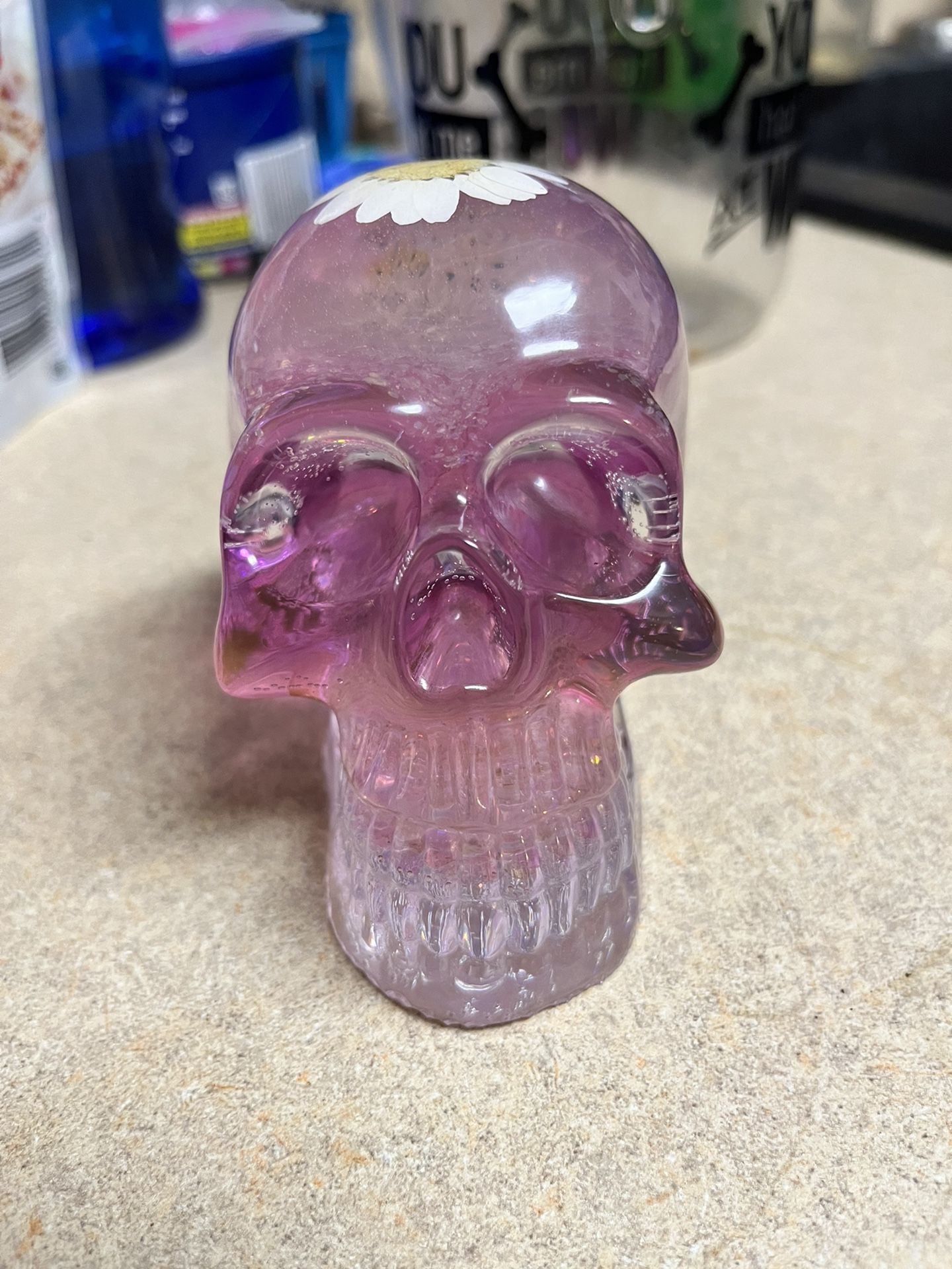 Skull With Sparkle And Flower