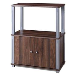 3-Tier Modern TV Wood Stand Shelf Rack Media Console Display w/ Storage Cabinet Thumbnail