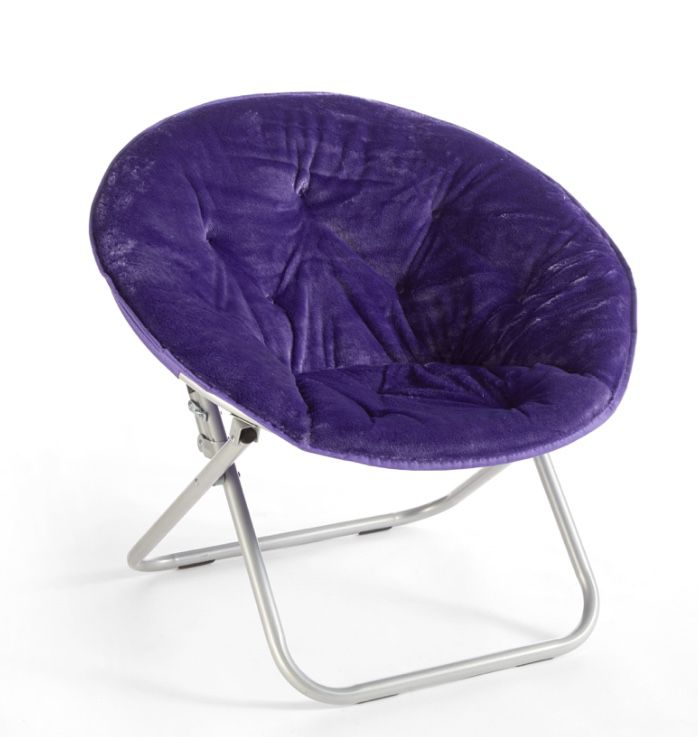 Mainstays Faux Fur Saucer Chair, Purple Purple - 28"