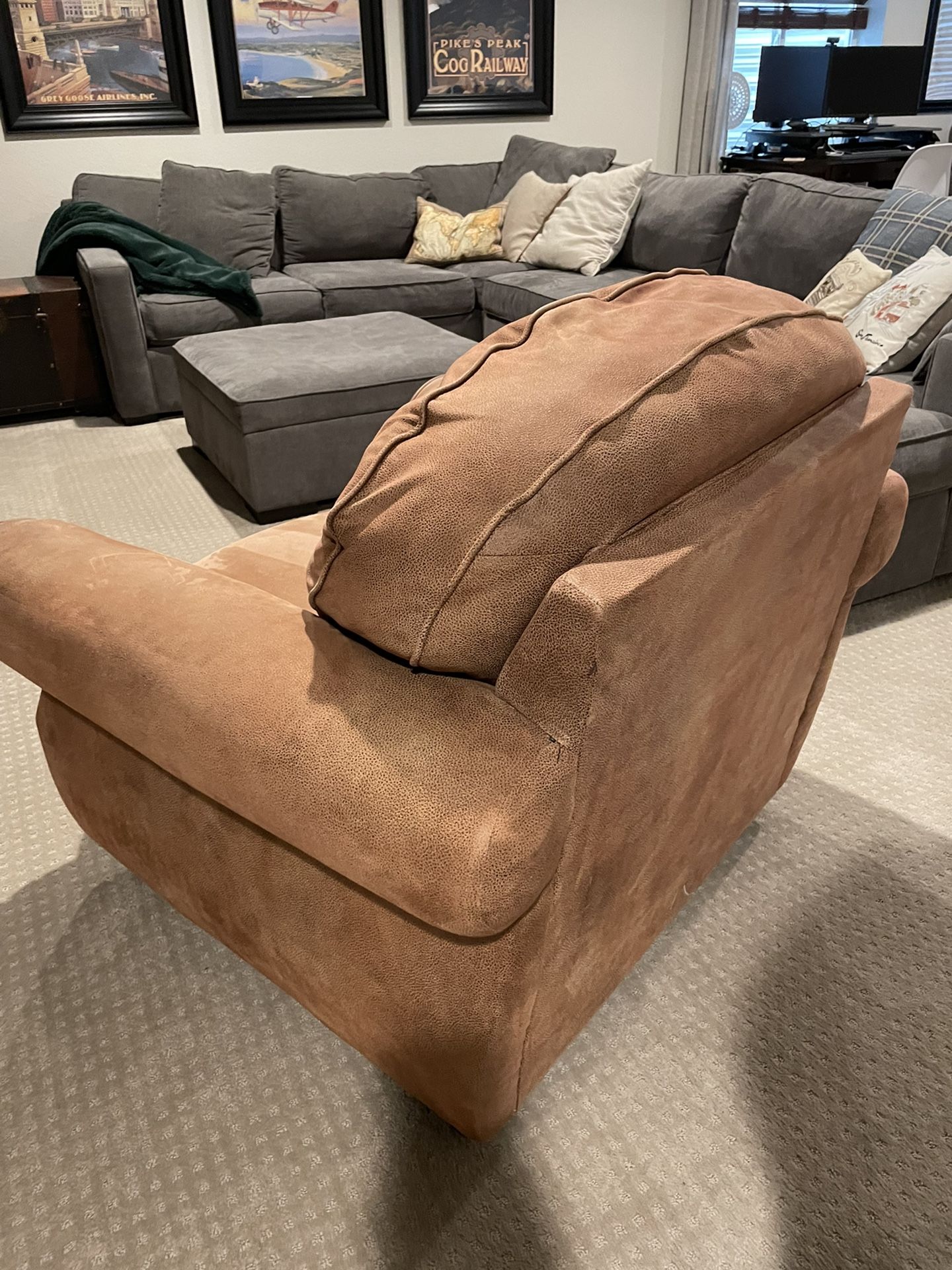 Suede Oversized Armchair