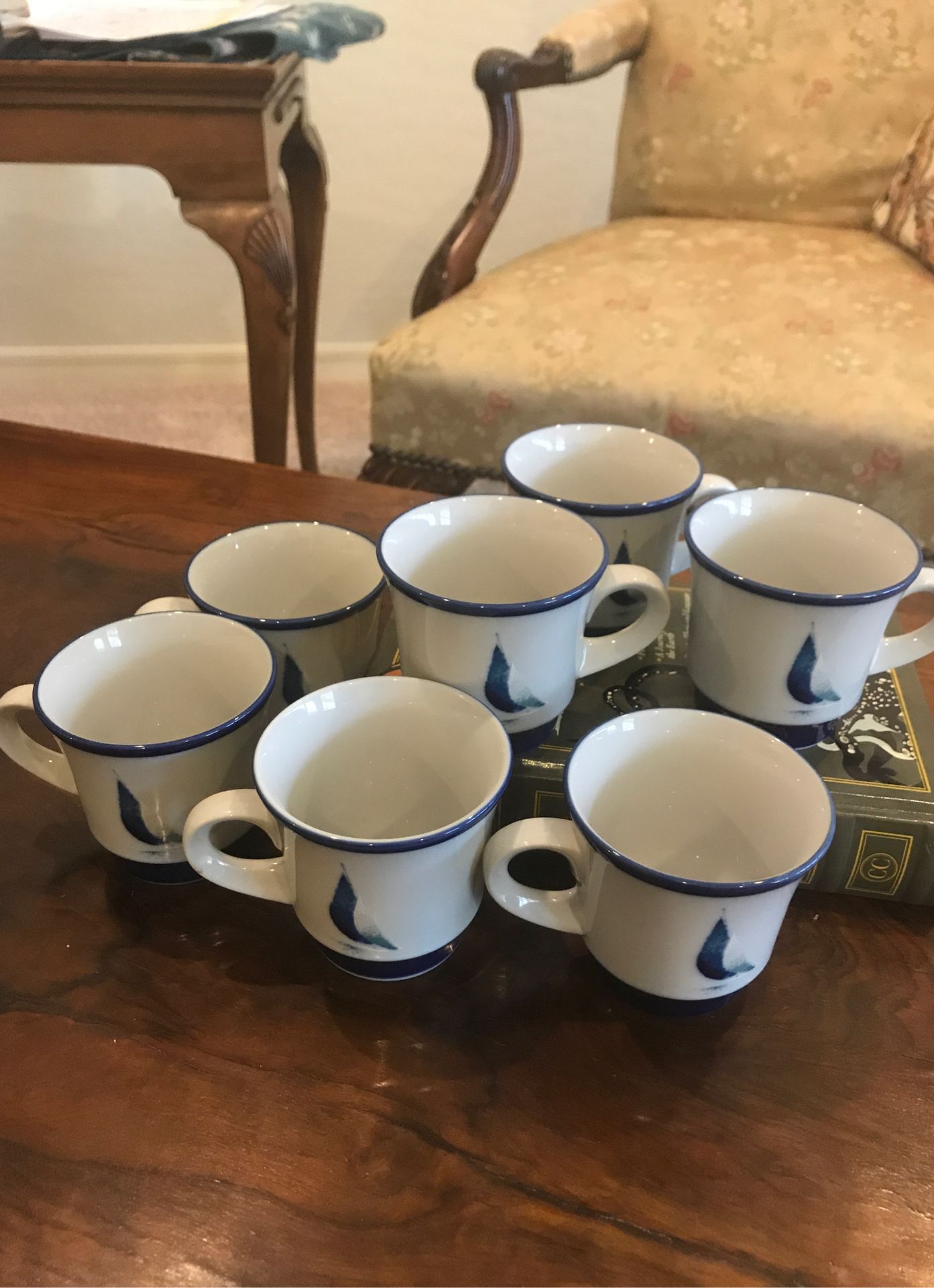 Noritake Sailboat 7 coffee/tea cups