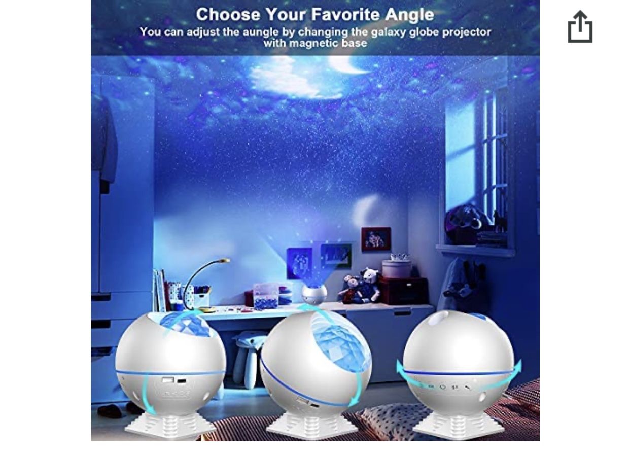 Galaxy Projector, Star Projector Night Light with Bluetooth Music Speaker, Starry Sky Light Nebula Lamp, LED Laser Star Projector for Baby Kids