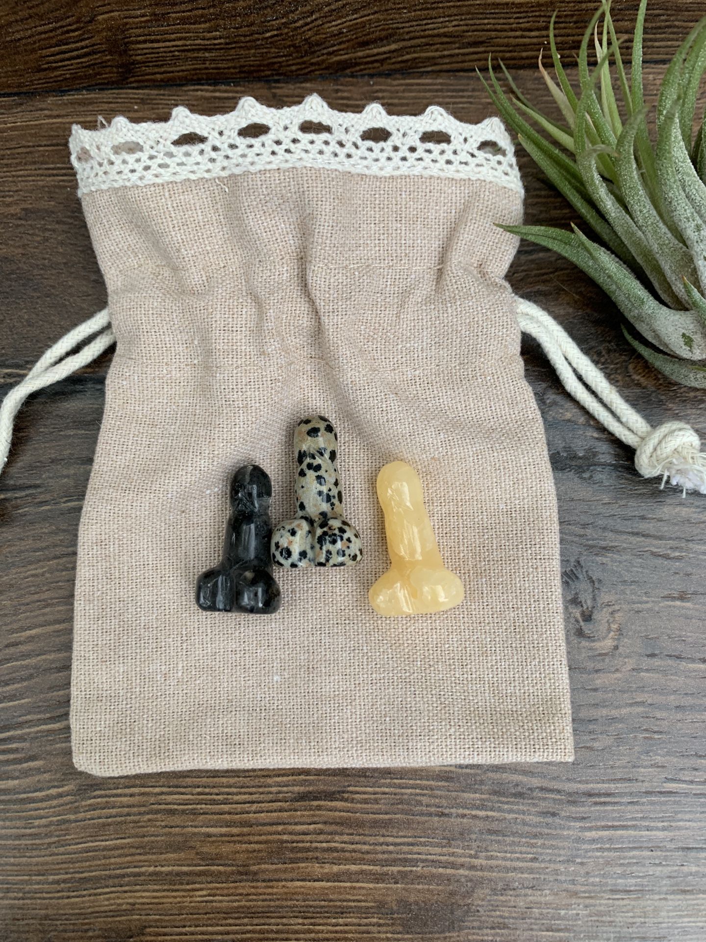 Pocket Peen Crystal Labradorite Rose Quartz White Elephant Baby Showe