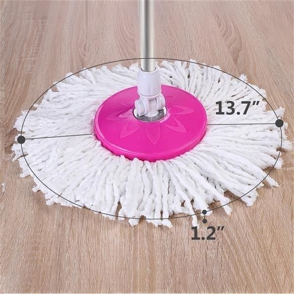 360° Spin Mop with Bucket & Dual Mop Heads Pink