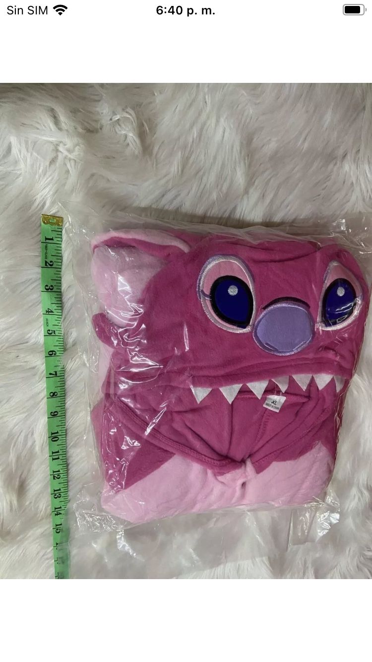 Blau Pink Stich Onesiee Kigurumi Kostüm Kapuzenpullover Pyjama Body
