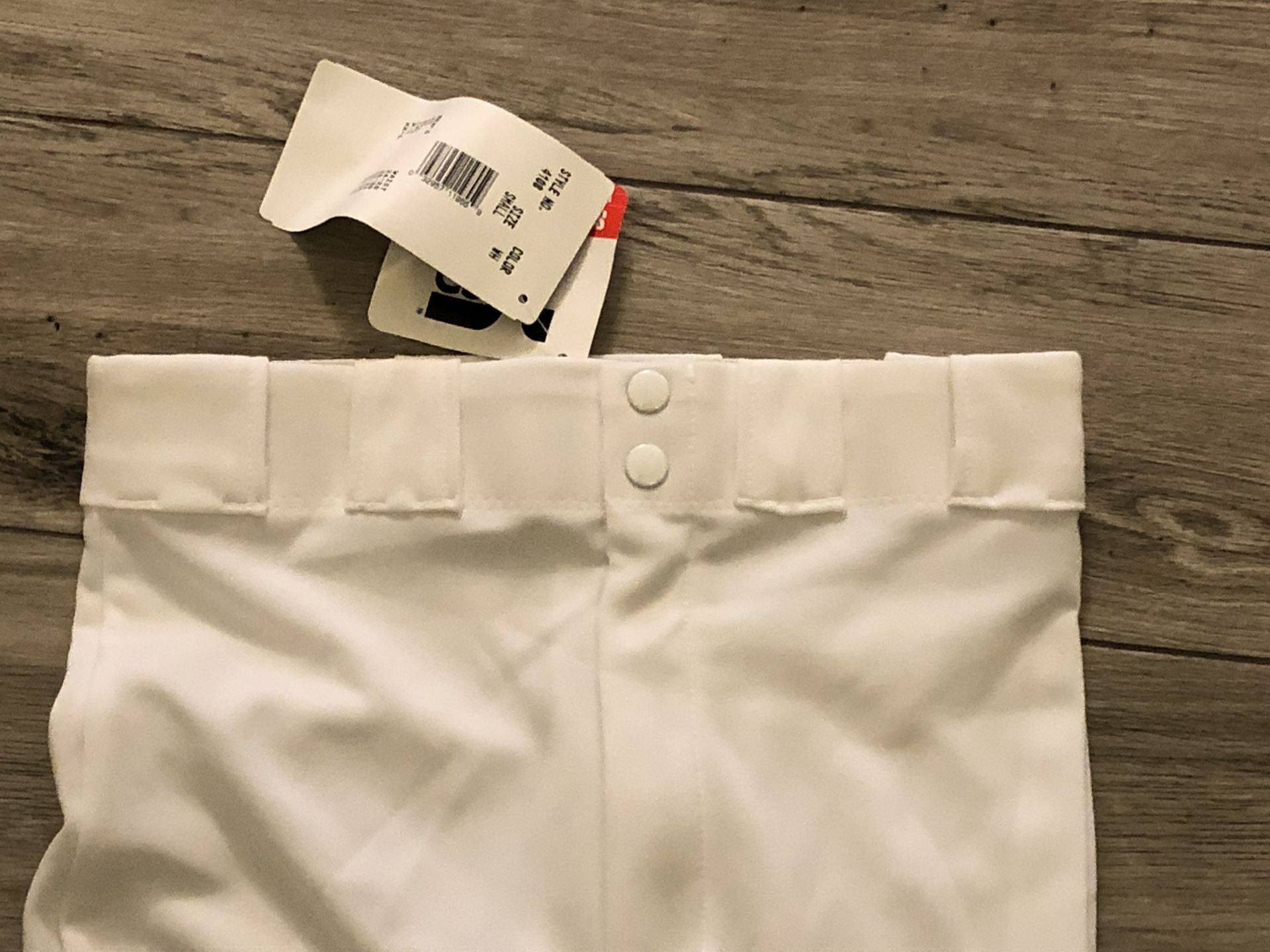 Bike Athletic Style 4108 White Adult Baseball Pants w/Belt Loops Size Small NEW