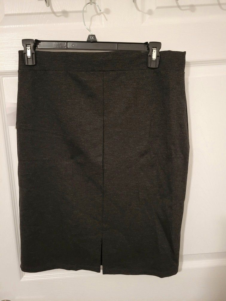 2X Black Bodycon Pencil Skirt With Split Hem