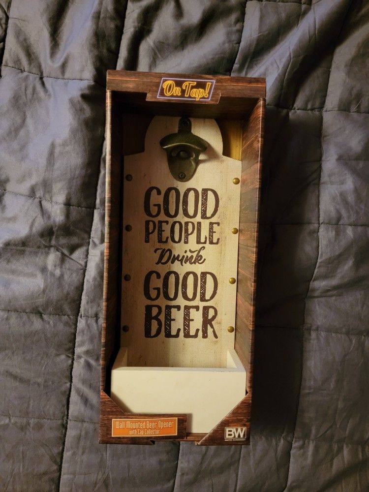 Boston Warehouse/Wall Mounted Beer OPENER with Cap Collector